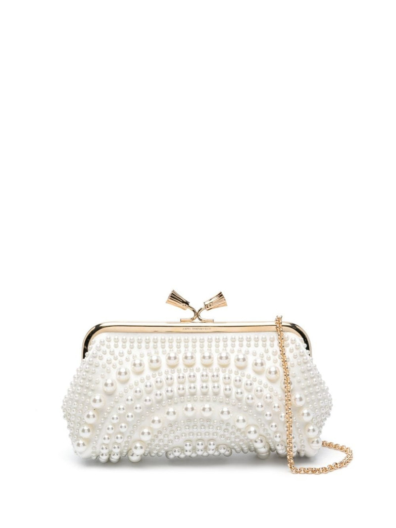 Maud pearl-embellished clutch 1
