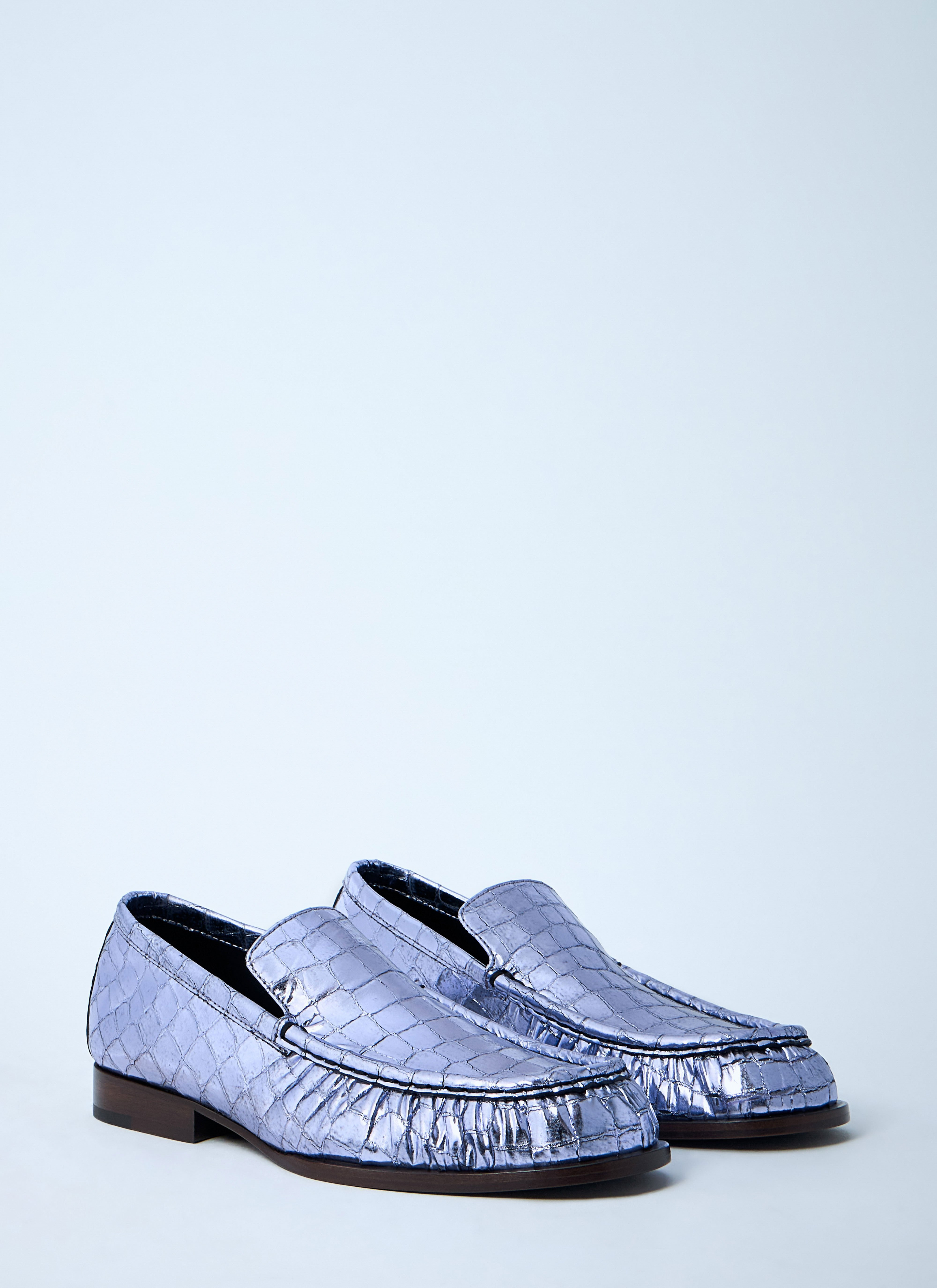 Croc-Embossed Loafers - 2