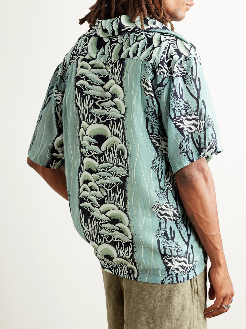 Camp-Collar Printed Cupro and Silk-Blend Shirt 3