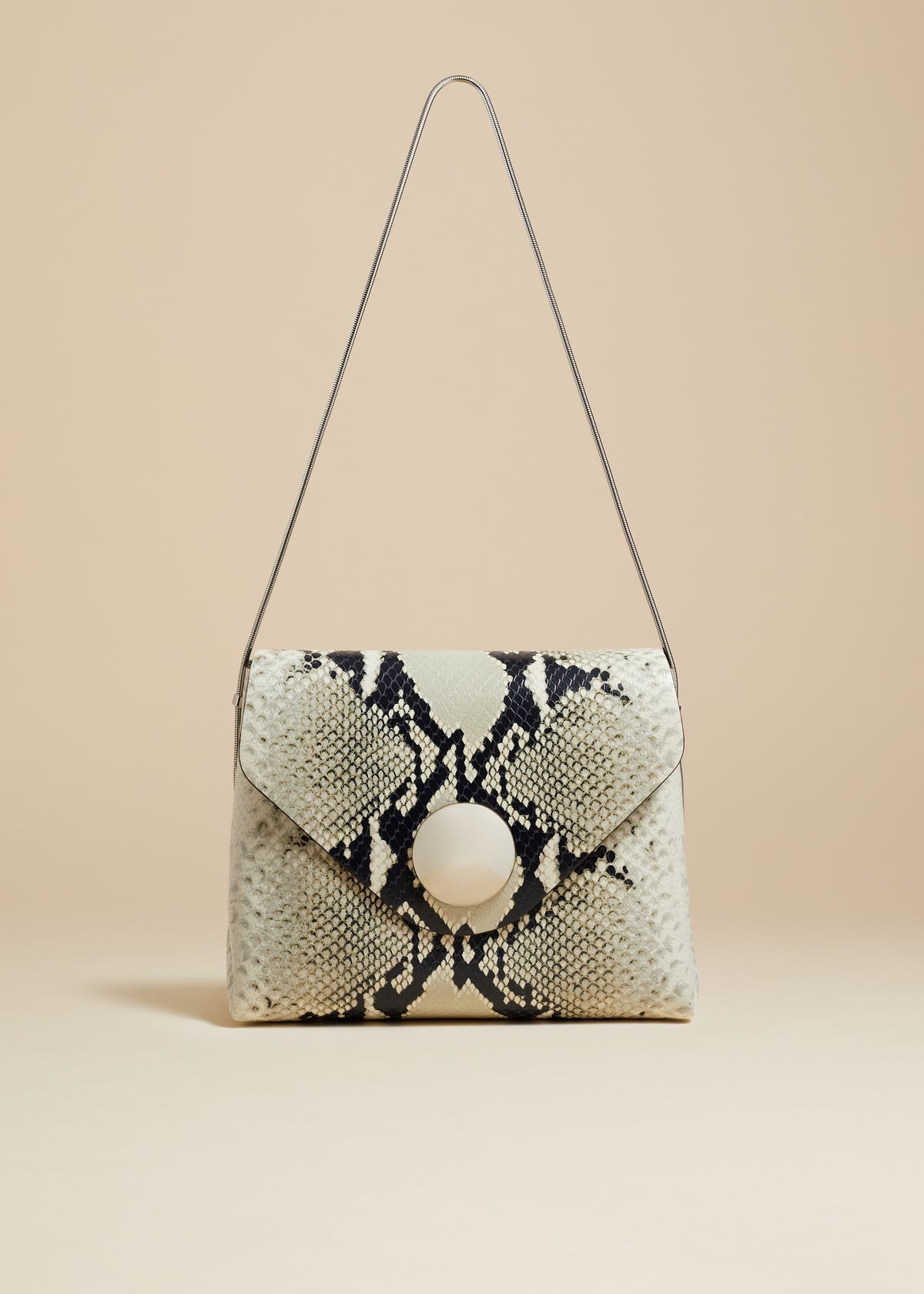 The Bobbi Bag in Natural Python-Embossed Leather - 1