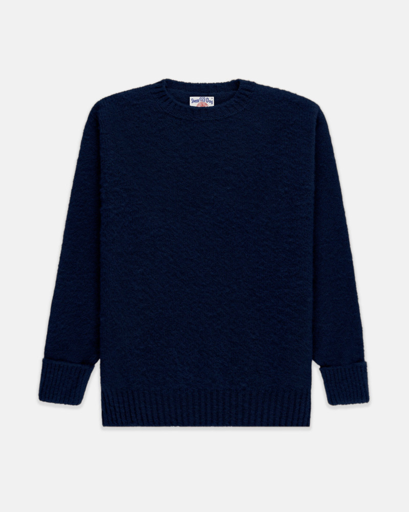 J. PRESS MADE-IN-SCOTLAND NAVY SHAGGY DOG SWEATER - CLASSIC FIT outlook
