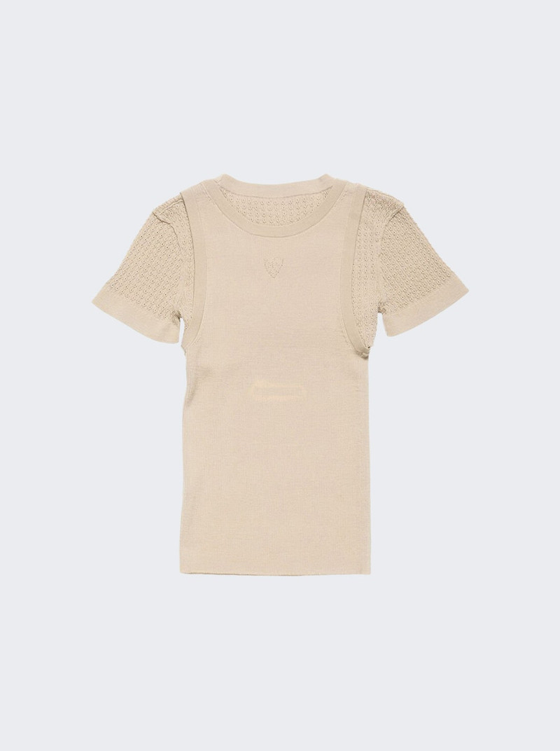 Acne Studios Layered Knit Top Aek Beige outlook