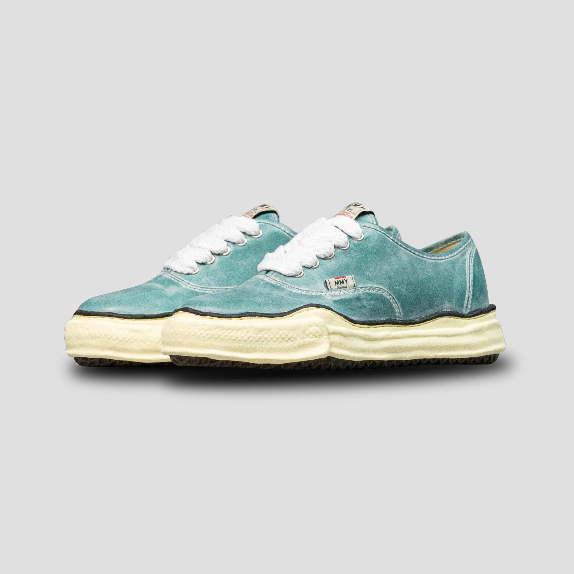 BAKER OG SOLE LOW-TOP PARAFFIN LEATHER SNEAKERS - 2