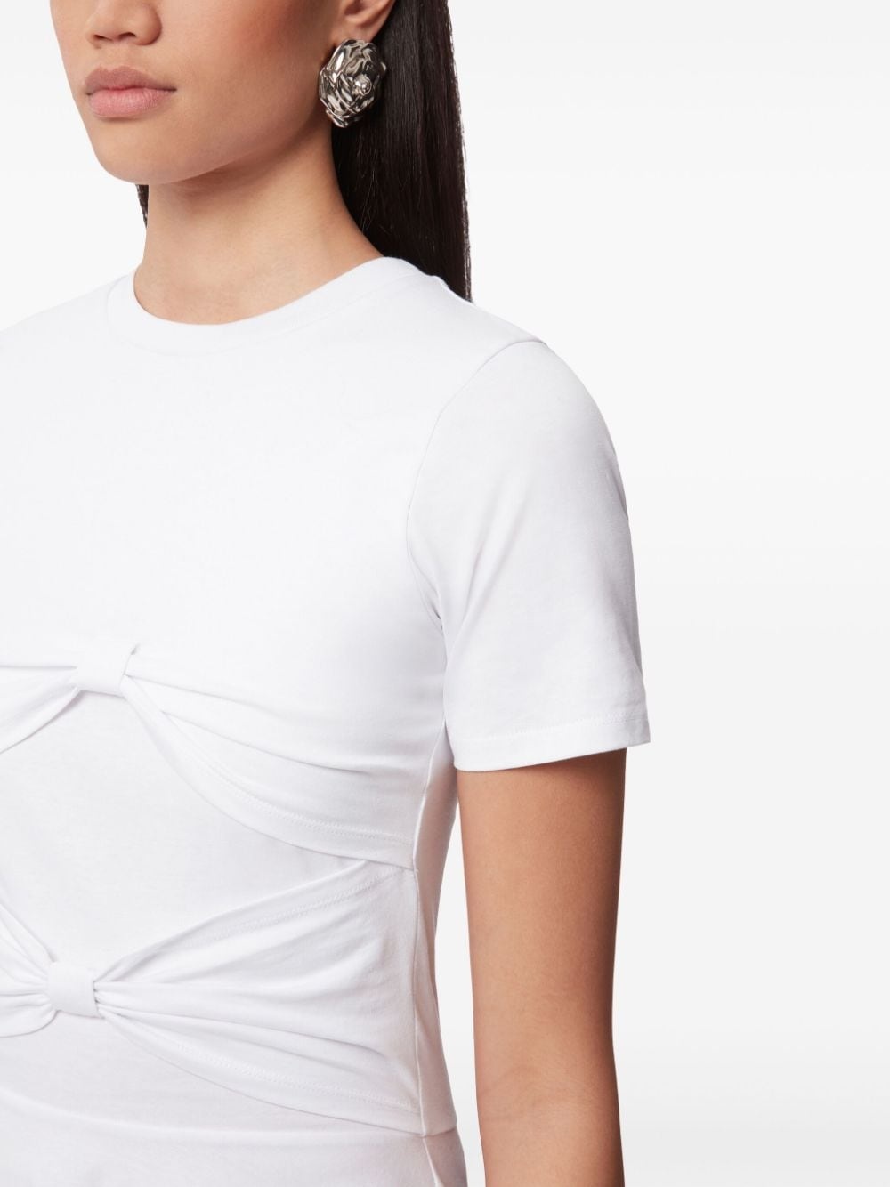 bow detailed t-shirt - 5