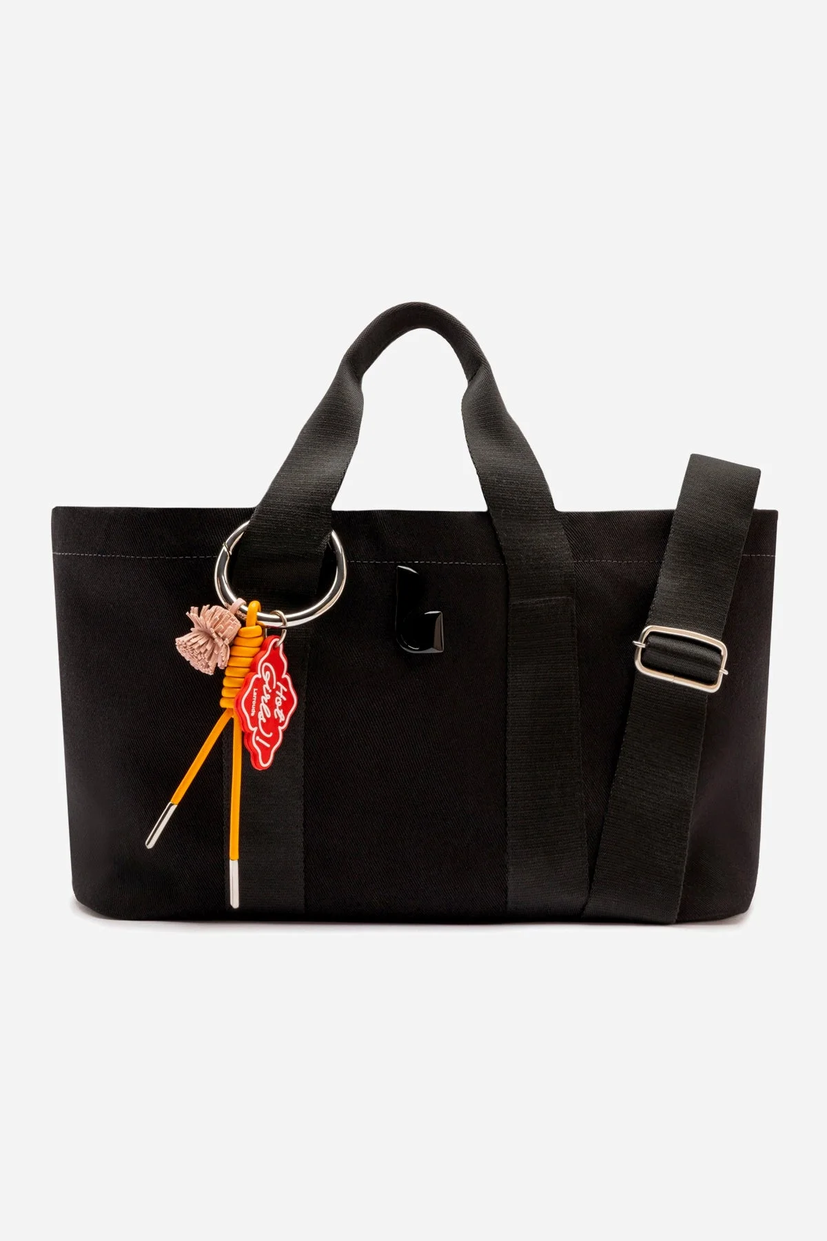 Americana Tote Bag In Black Denim - 1