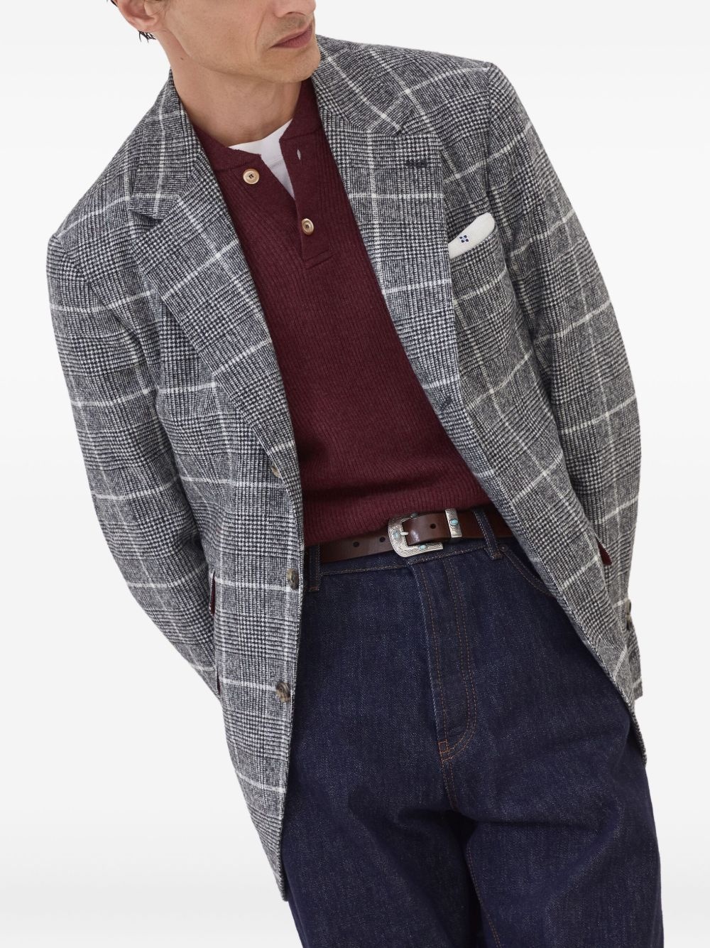 ribbed henley sweater - 4