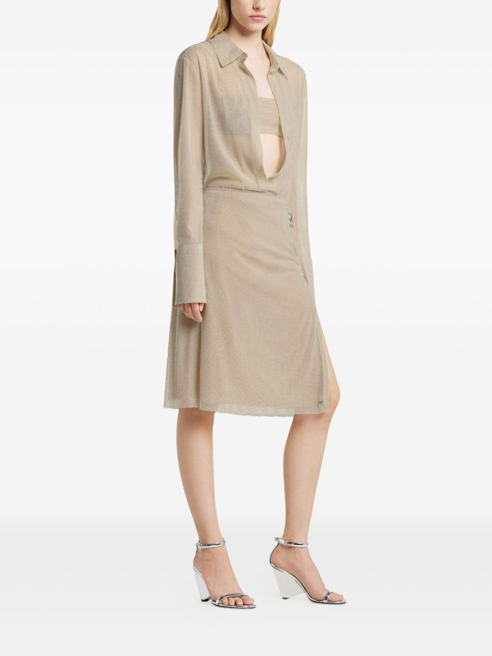 asymmetrical zip-front skirt - 3