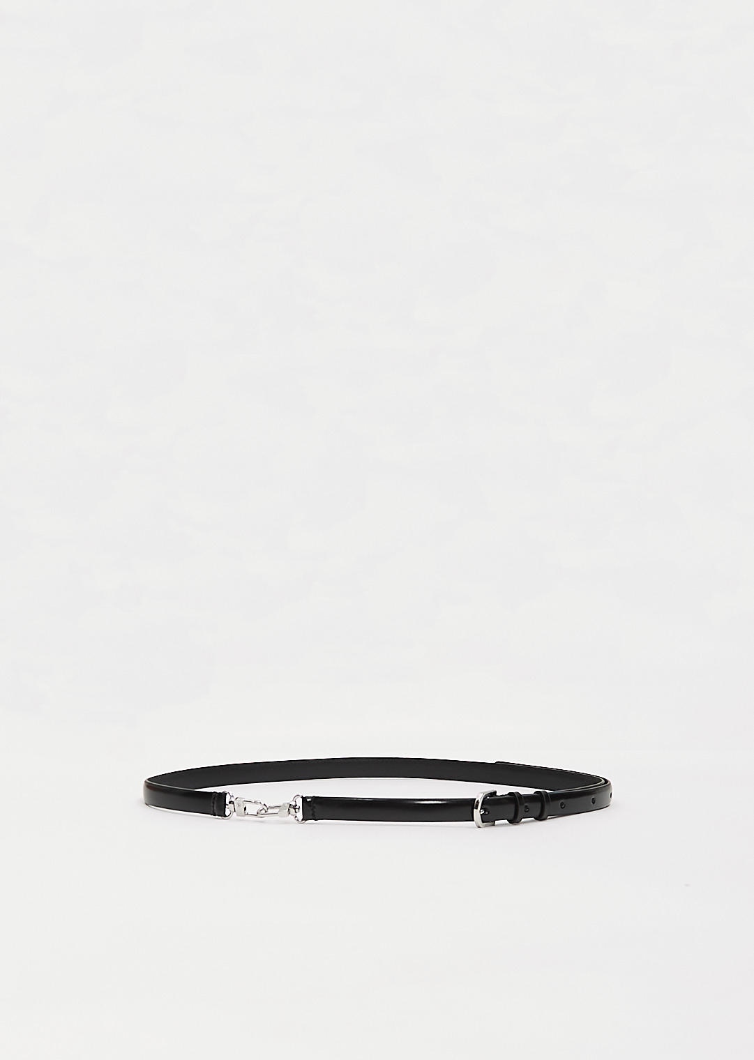 Double Clasp Leather Belt — Black - 1