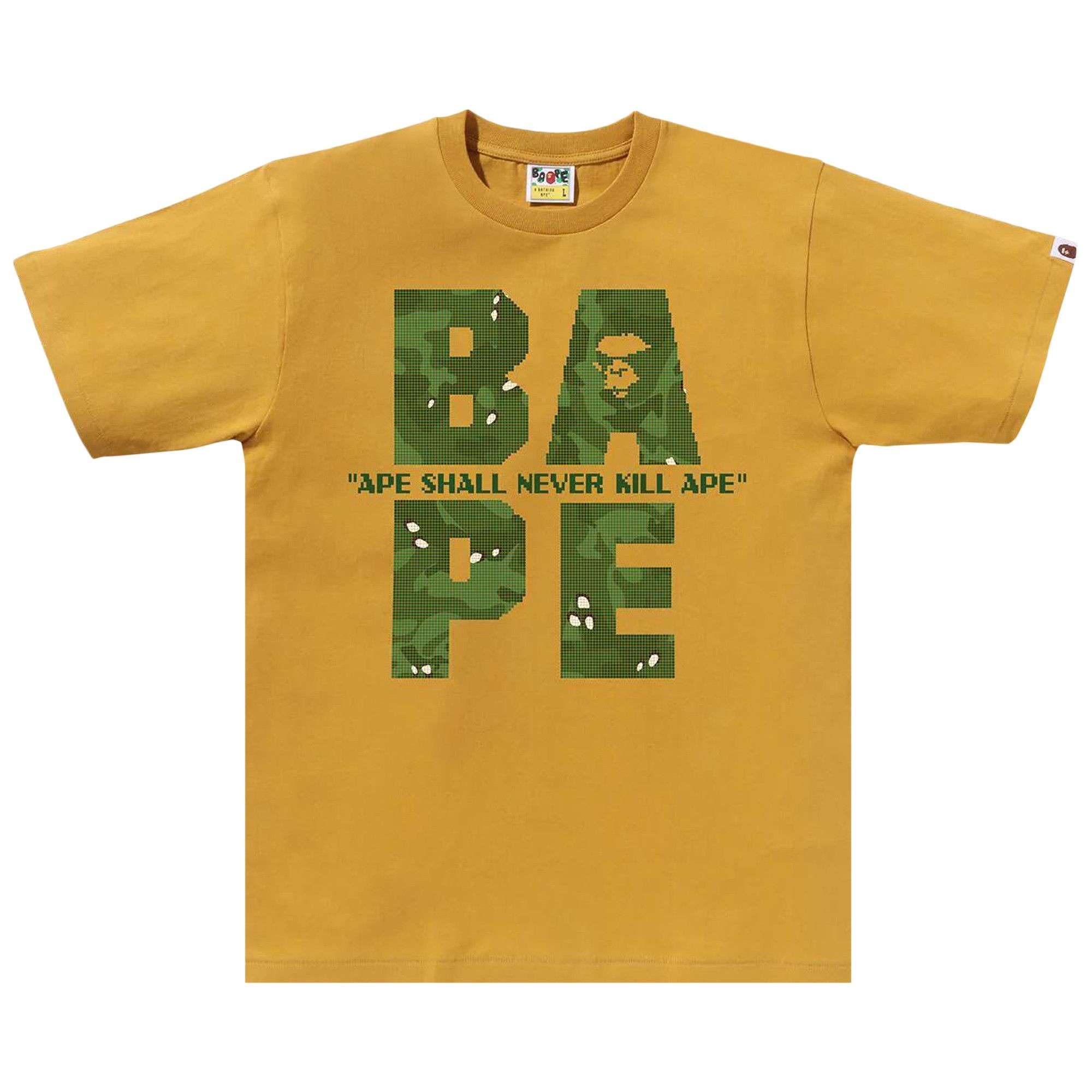 BAPE Bitmap Logo Tee 'Yellow' - 1