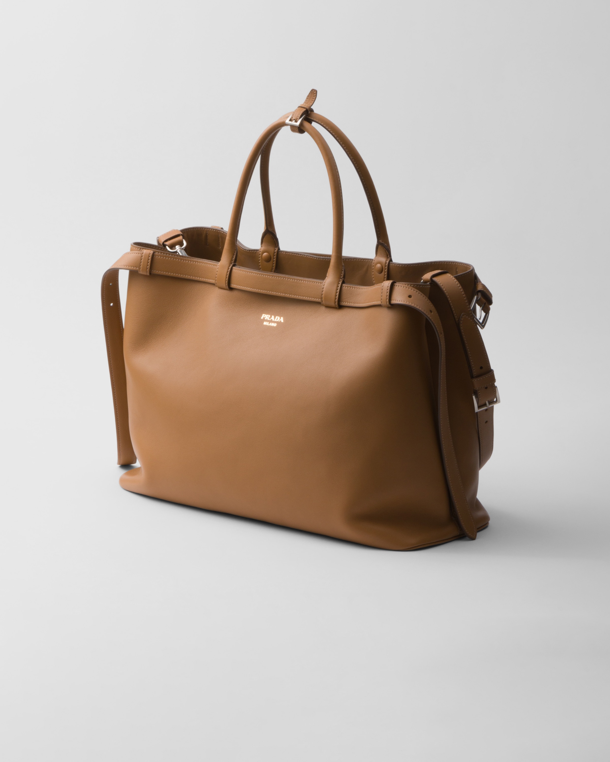 Prada Buckle leather handbag with double belt - 2