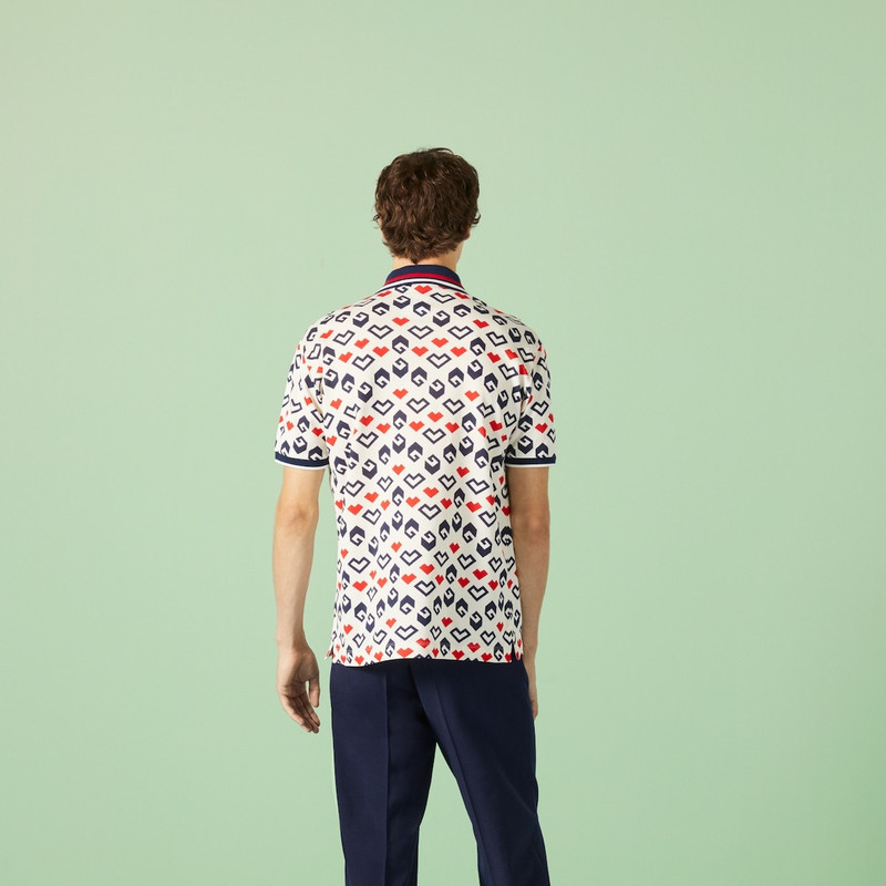 Square G print cotton piquet polo 6