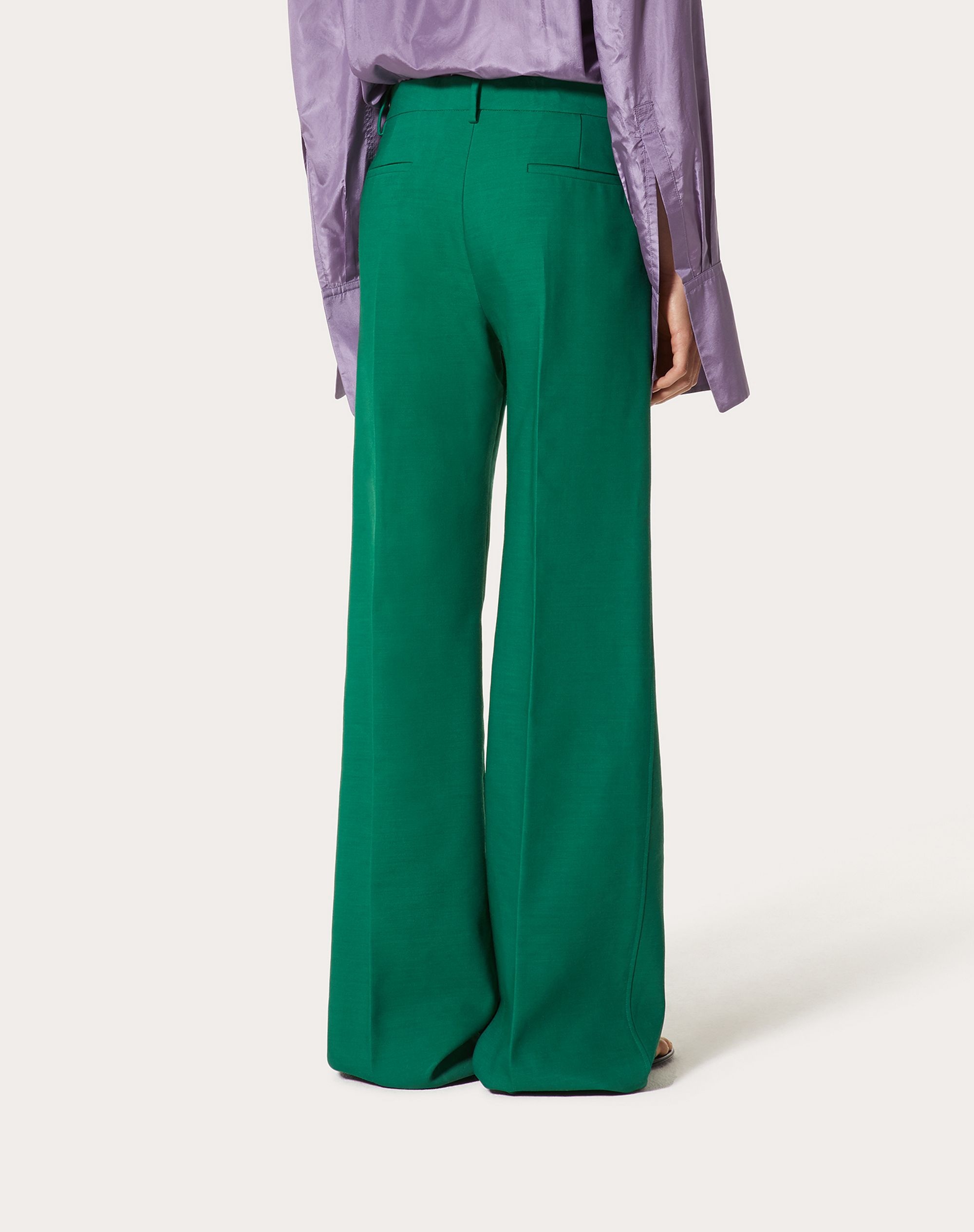 DIAGONAL STRETCH CREPE PANTS - 4