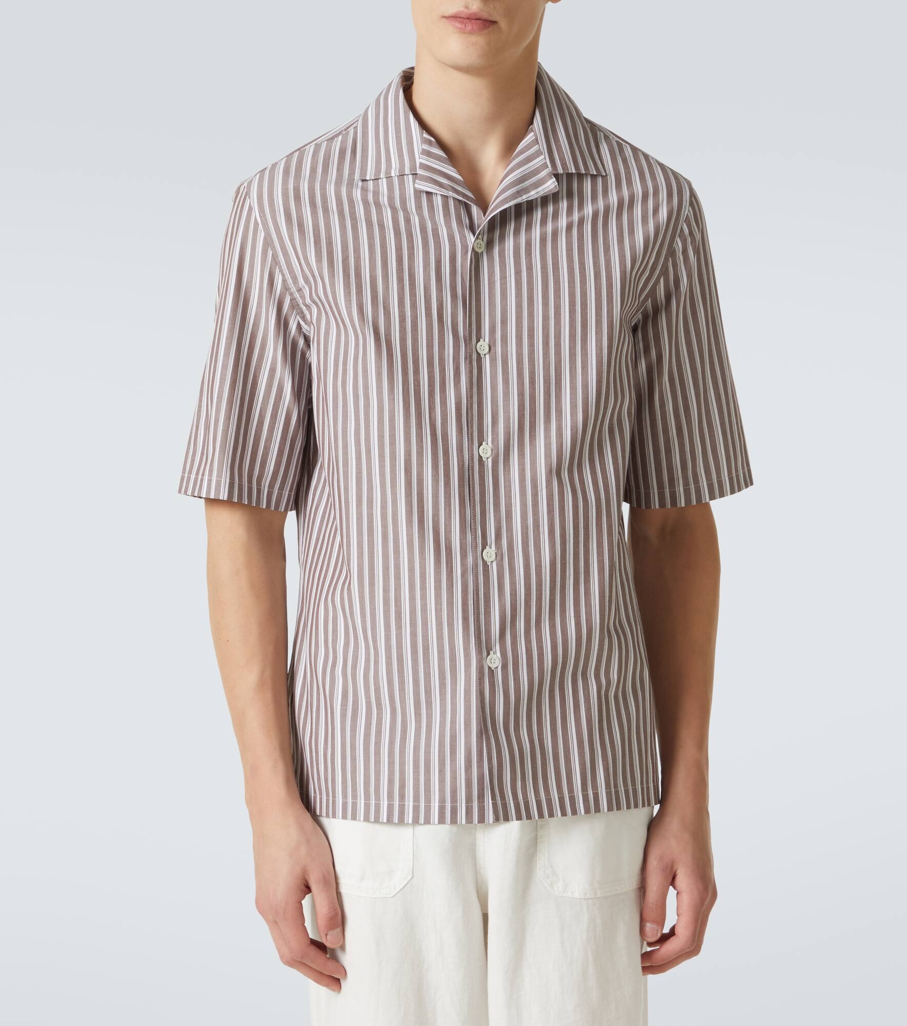 Striped cotton bowling shirt - 3