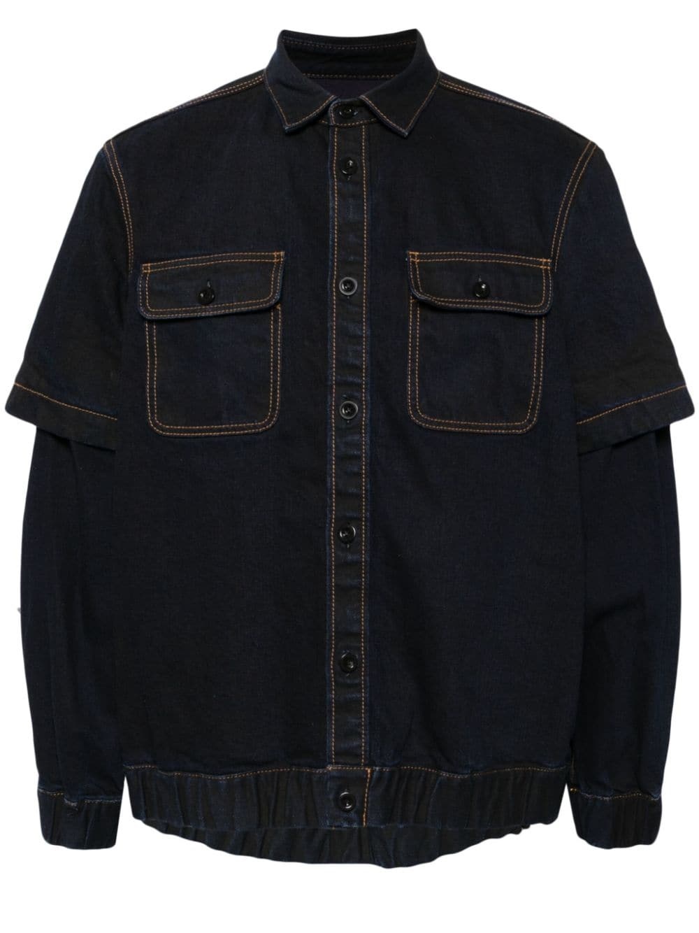 contrast-stitching denim jacket - 1