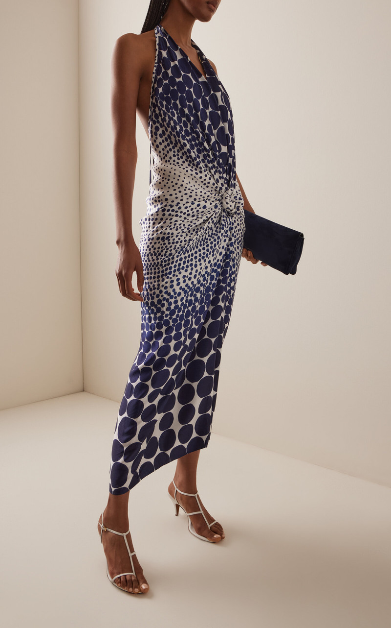 SILVIA TCHERASSI Guadalupe Gathered Crepe Midi Dress print outlook