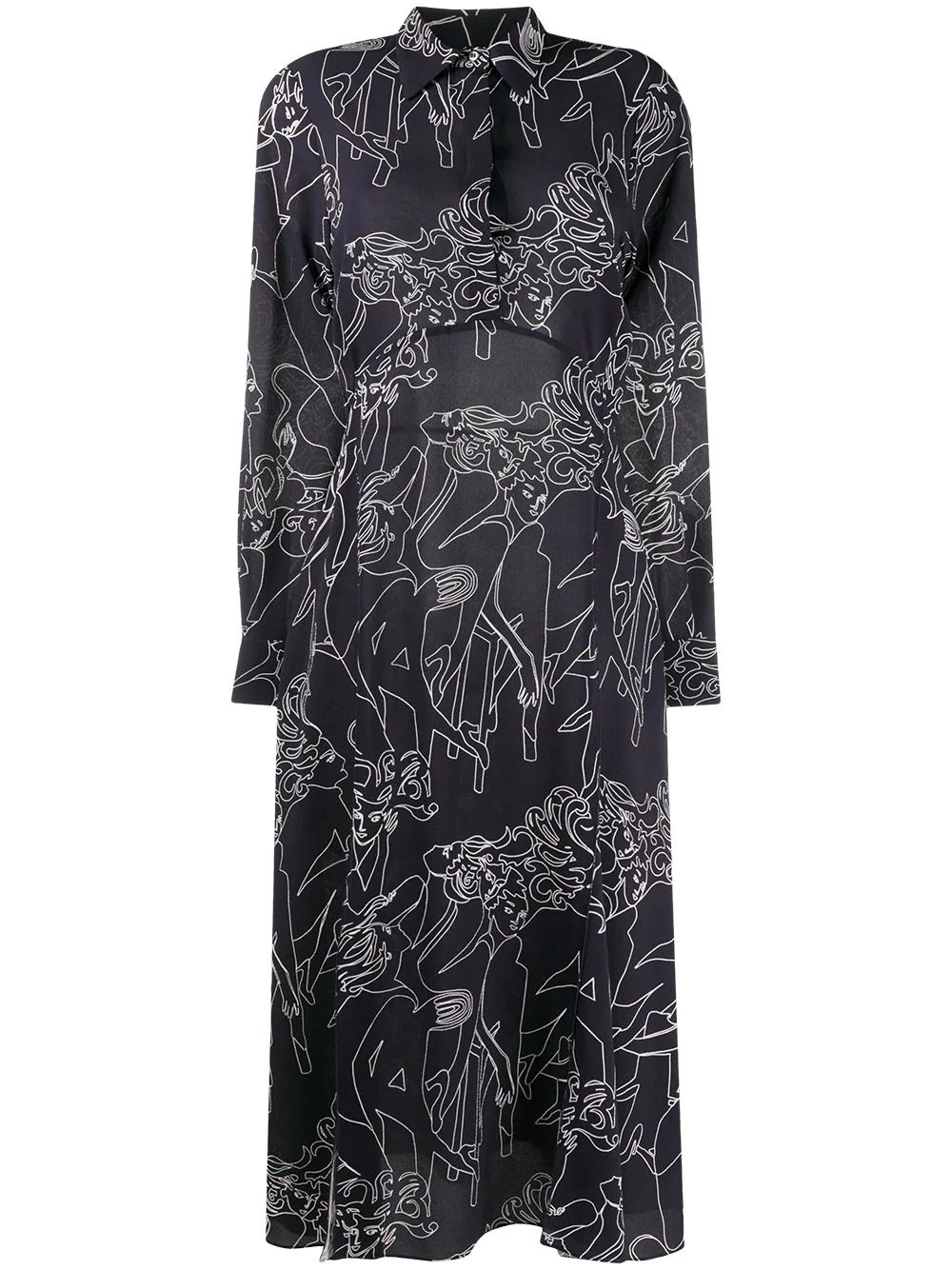 Cabaret abstract print shirt dress - 1