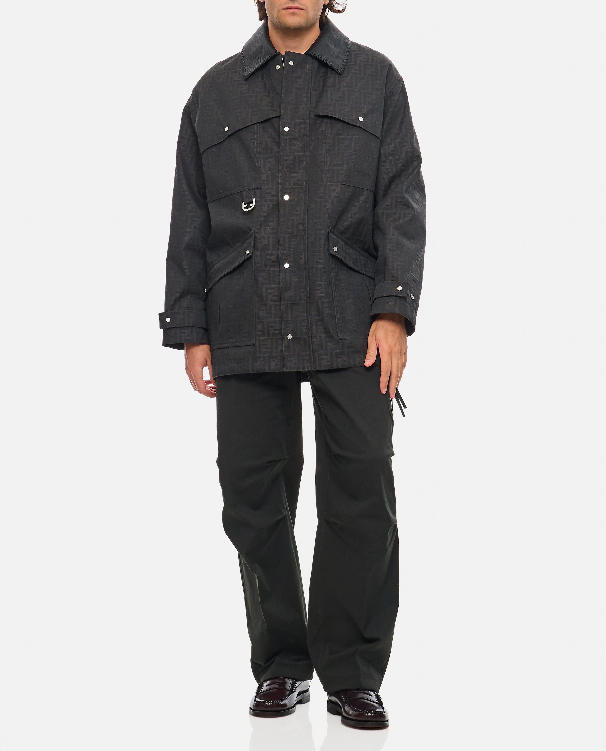 Fendi Men Blouson Coated Canvas Logo - 2