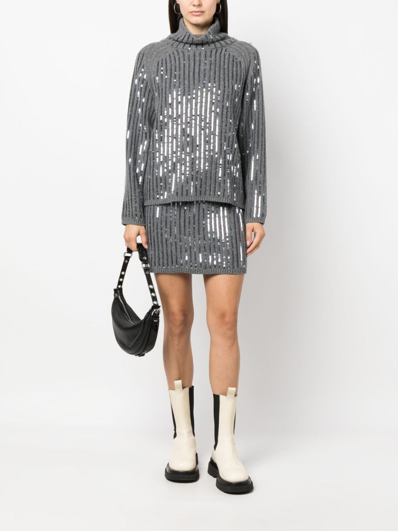 DOROTHEE SCHUMACHER sequin-embellishment knitted skirt outlook