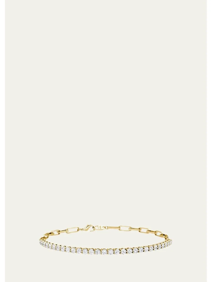 14K Yellow Gold Lab-Grown Diamond Paperclip Bracelet, 1.2tcw - 1