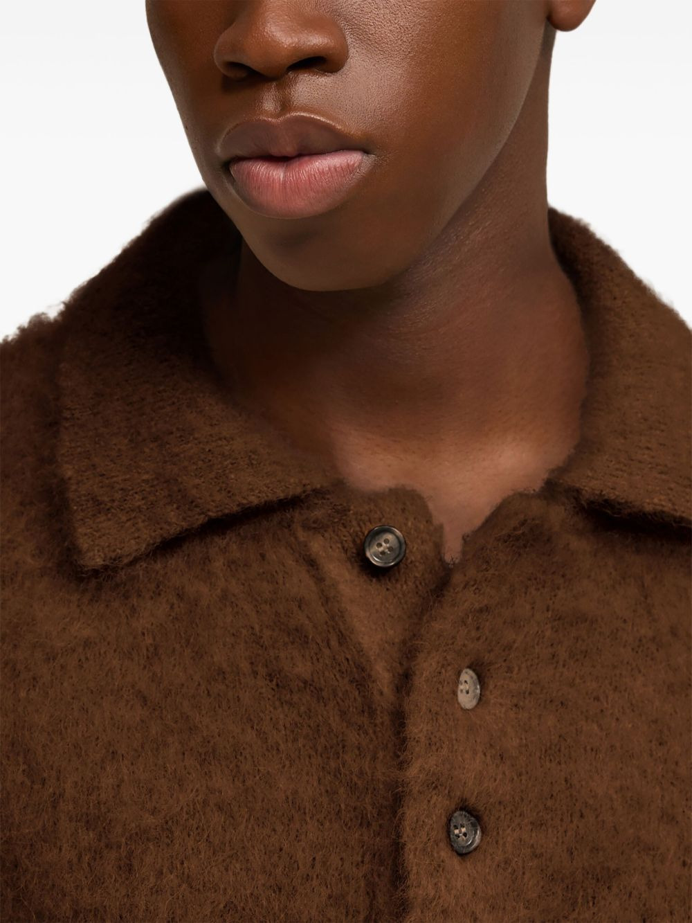 brushed-finish polo-collar jumper - 6
