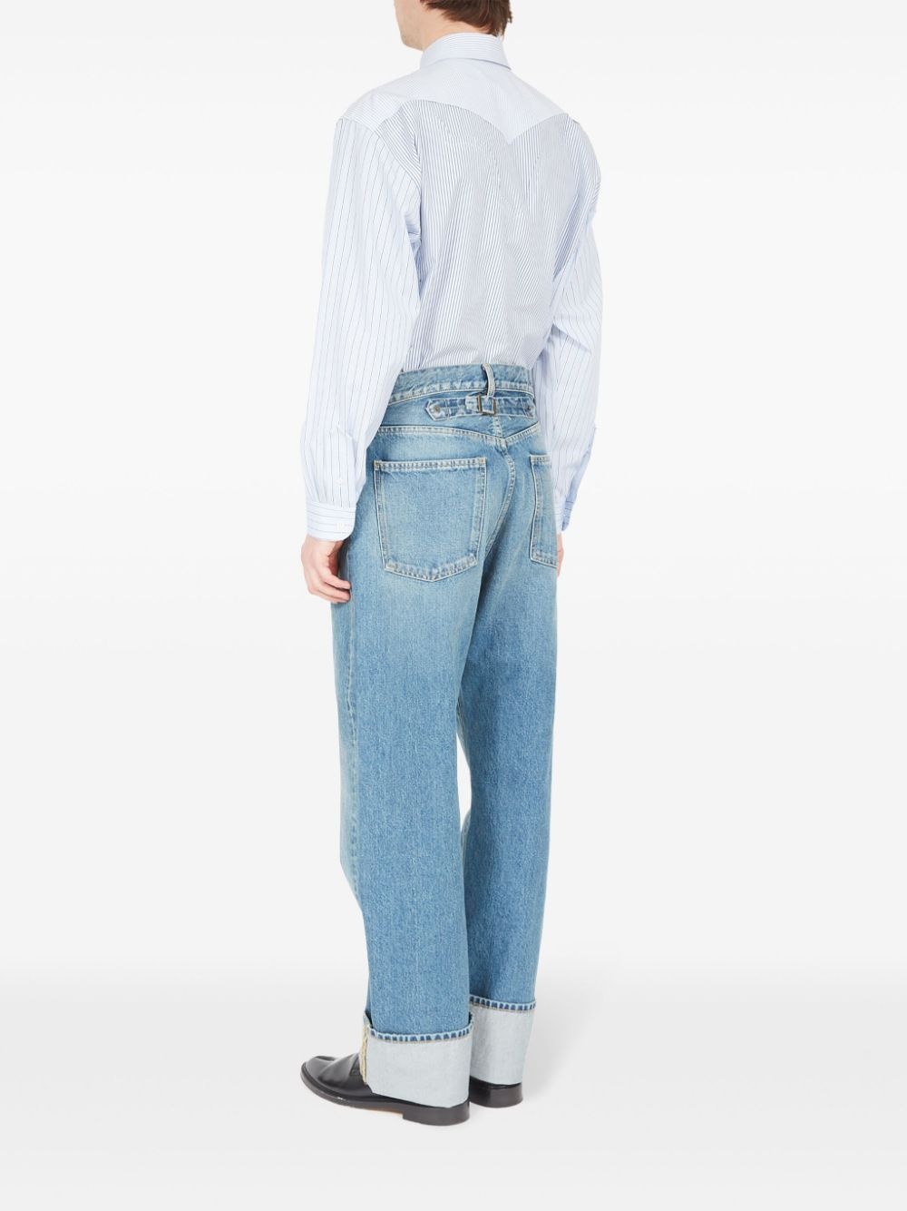 turn-up straight-leg jeans - 5