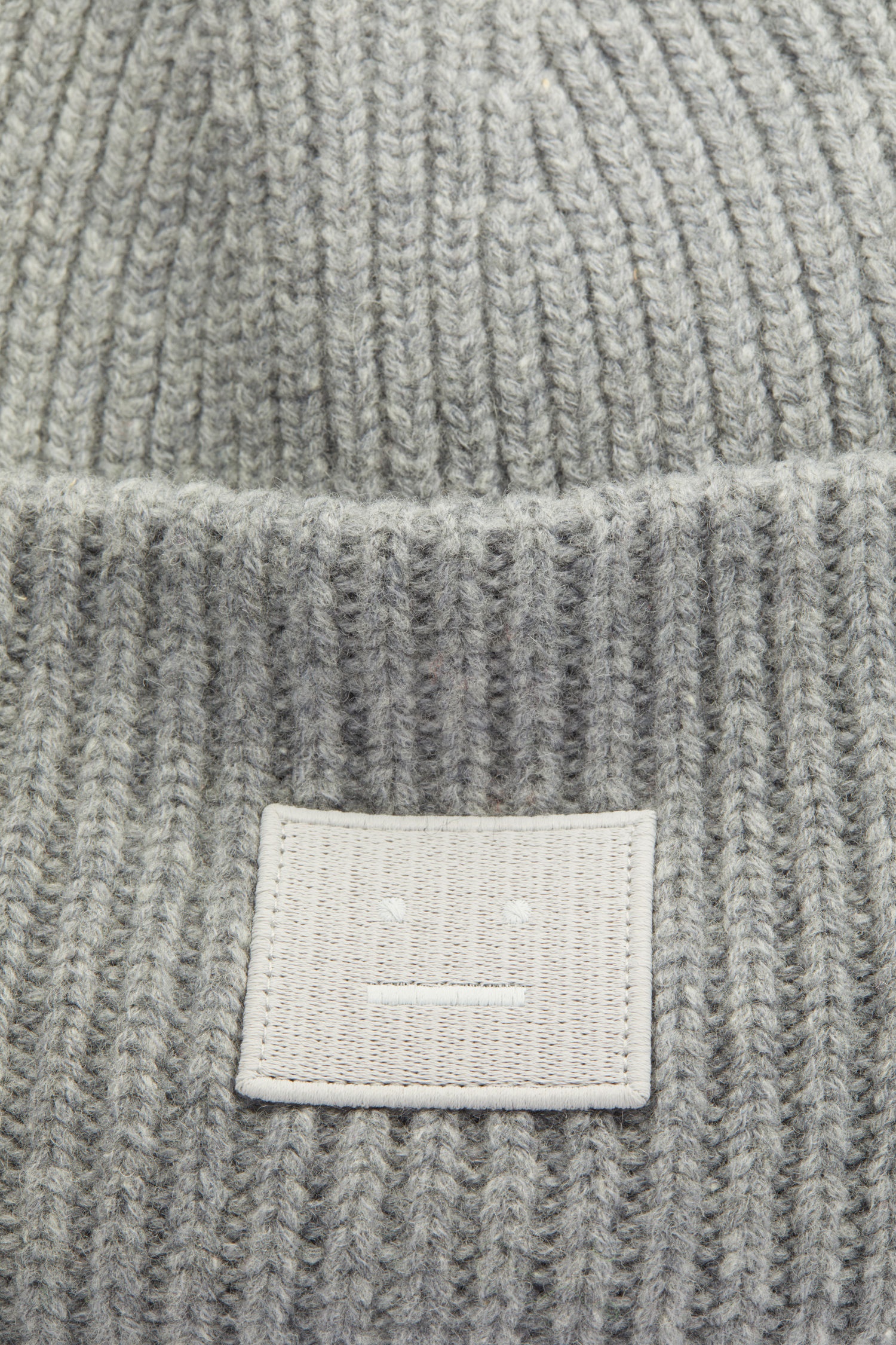 Rib knit beanie hat grey melange - 3