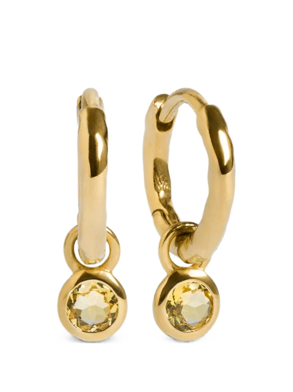 citrine-pendant hoop earrings - 1
