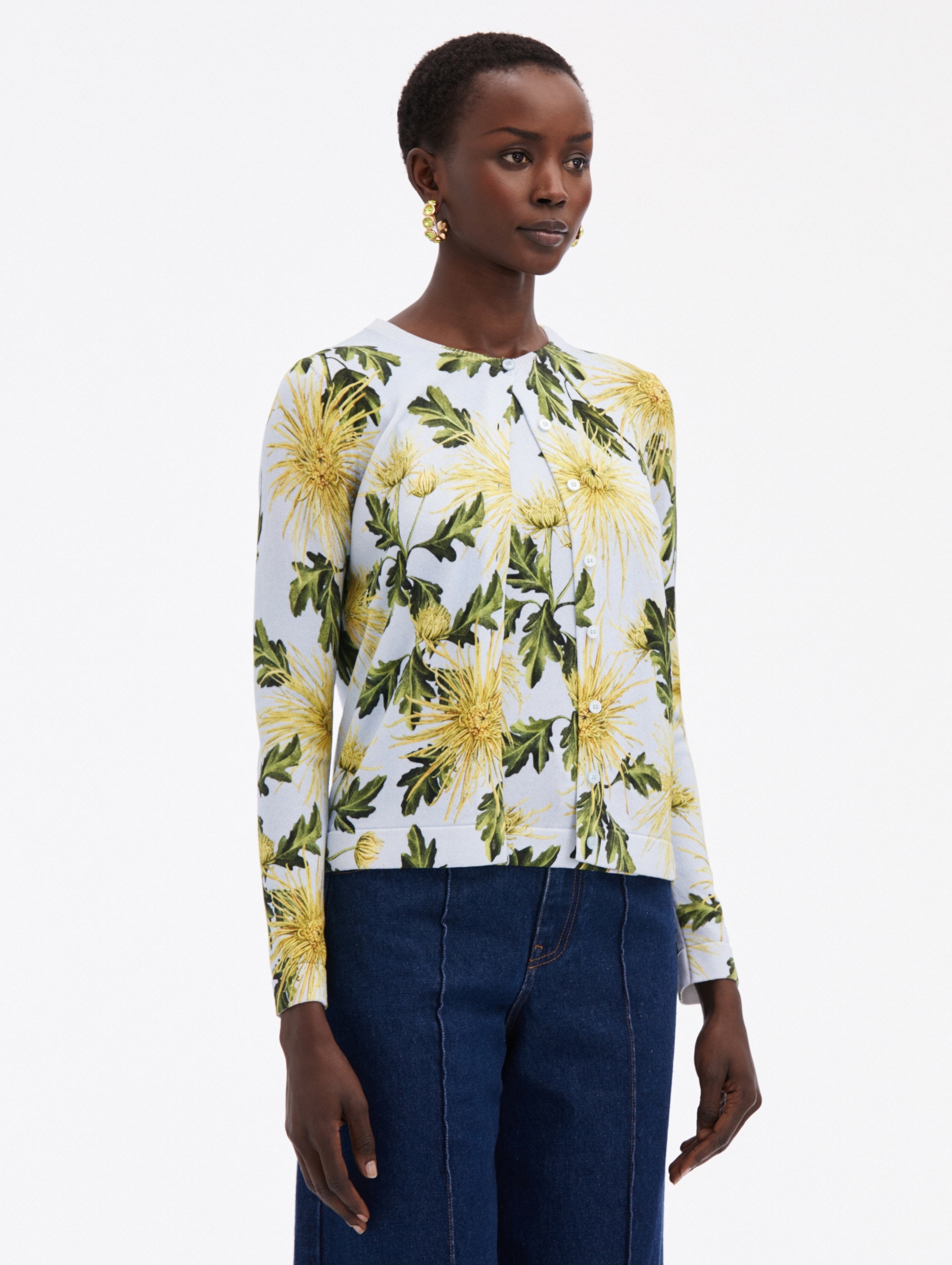 CHRYSANTHEMUM PRINTED CARDIGAN - 4