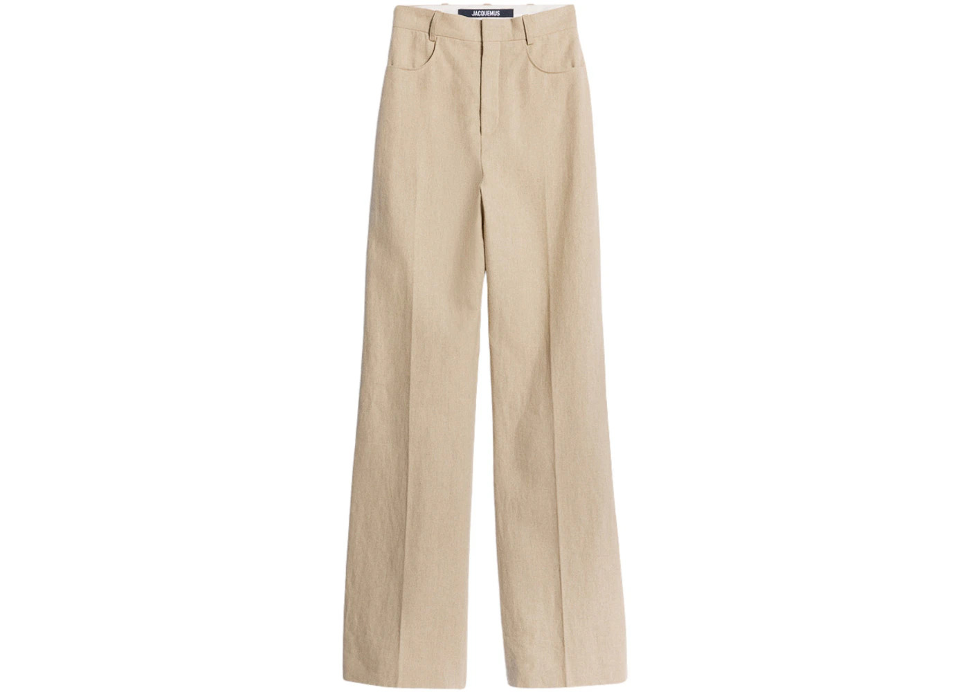 Jacquemus Le Pantalon Sauge High-Waisted Flare Pants Beige - 1