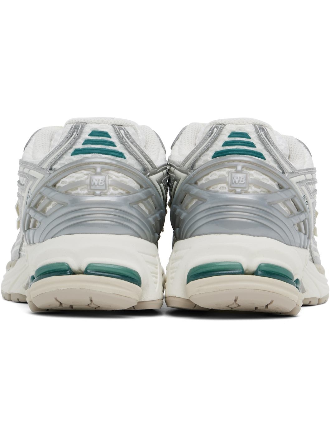 White & Silver 1906R Sneakers - 2