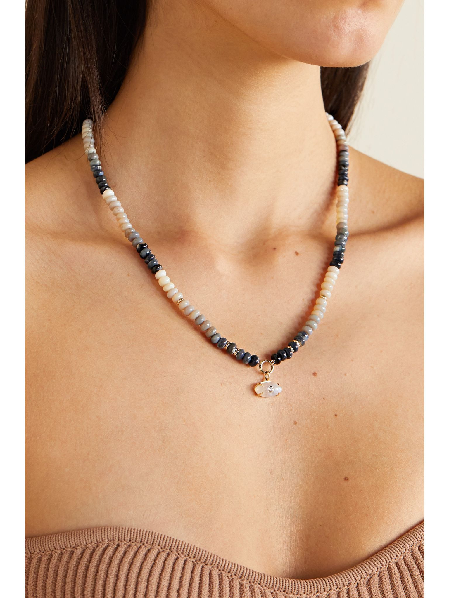 14-karat gold multi-stone necklace Gold - 2