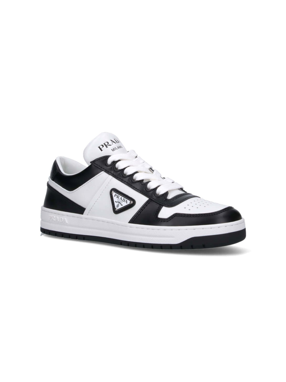 PRADA logo downtown sneakers white SS25 新作 ★ Prada Downtown logo-appliqué Sneakers | White | FARFETCH
