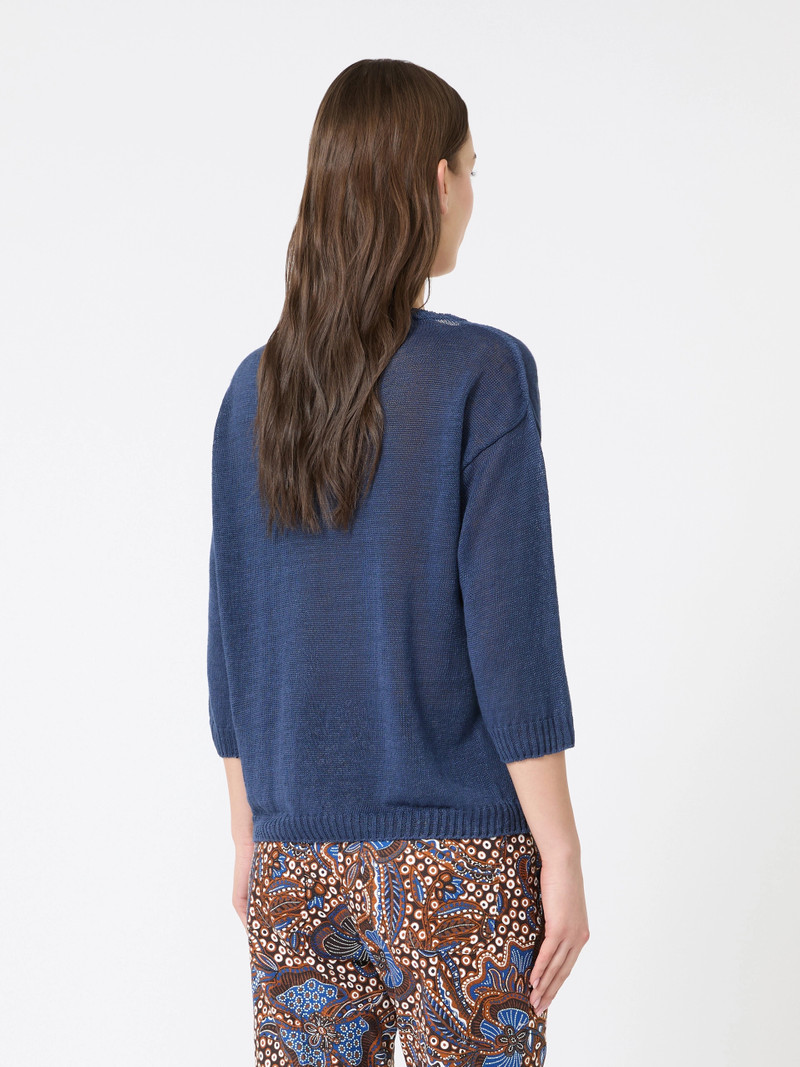 CANNONE Linen yarn oversize jumper - NAVY 4