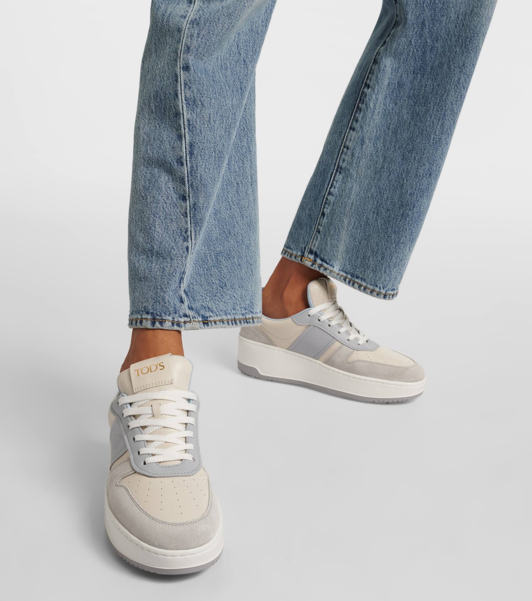 Leather-trimmed sneakers - 4