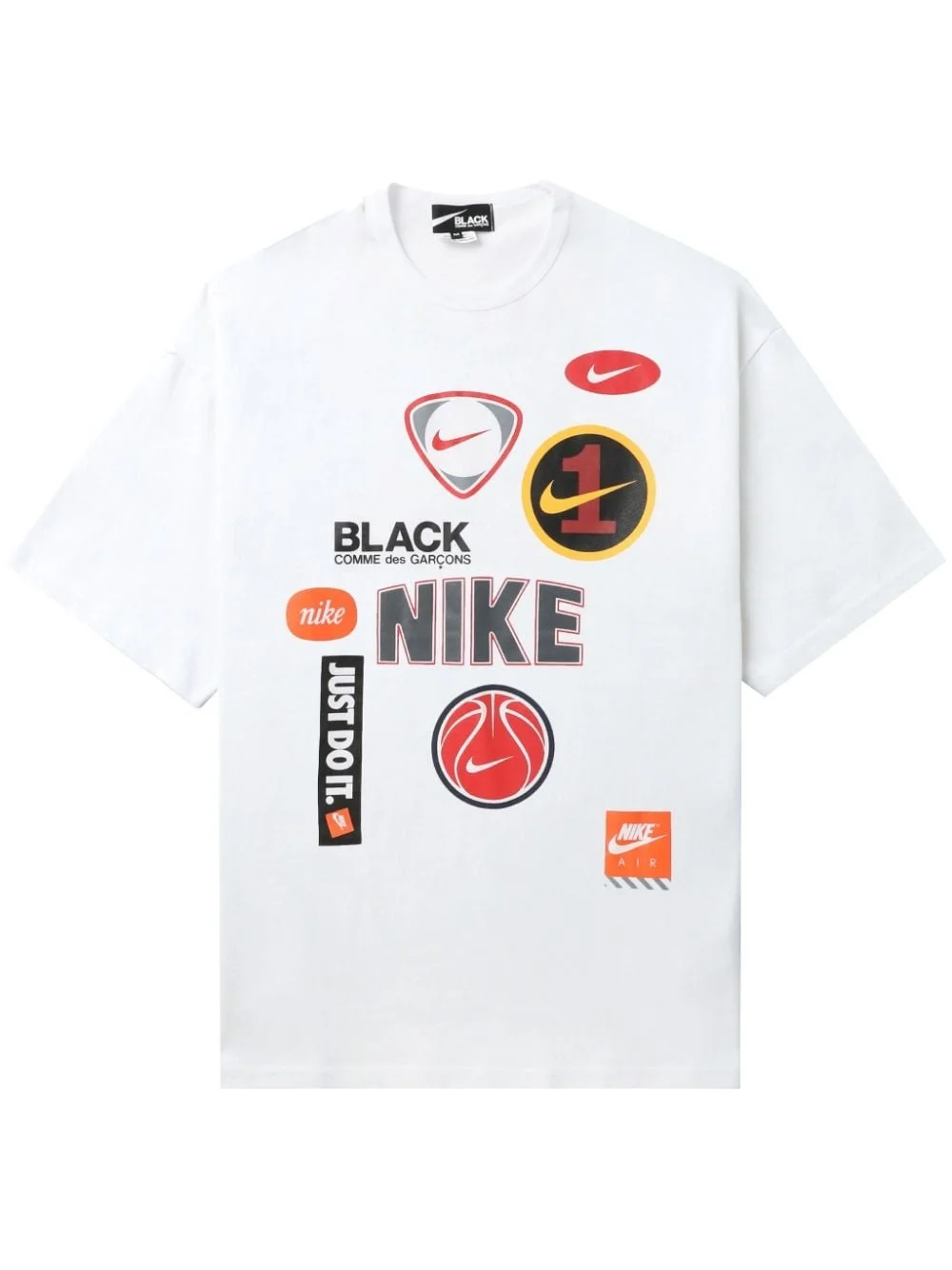 x Nike logo-print cotton T-shirt - 1