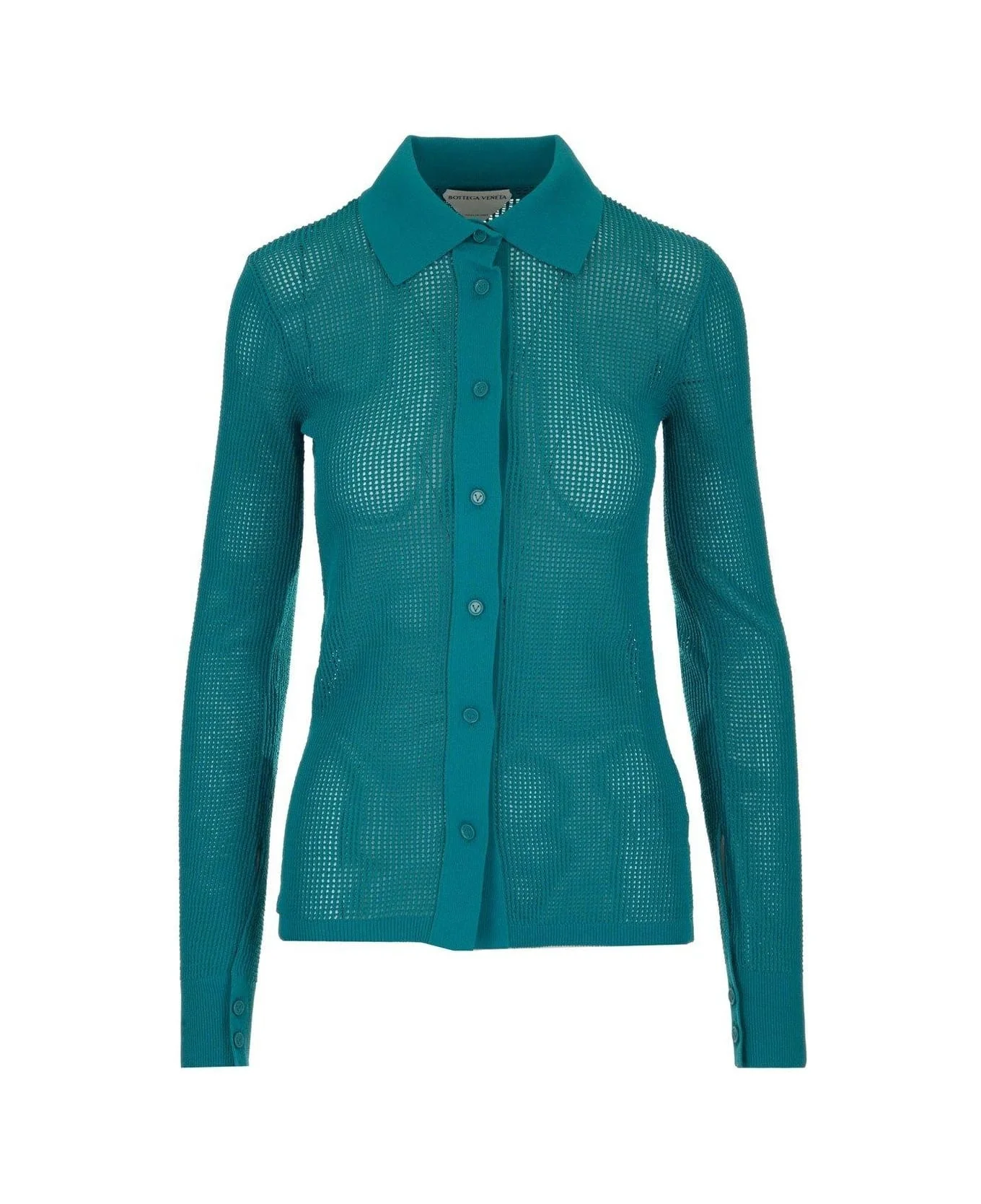 Mesh Buttoned Cardigan - 1