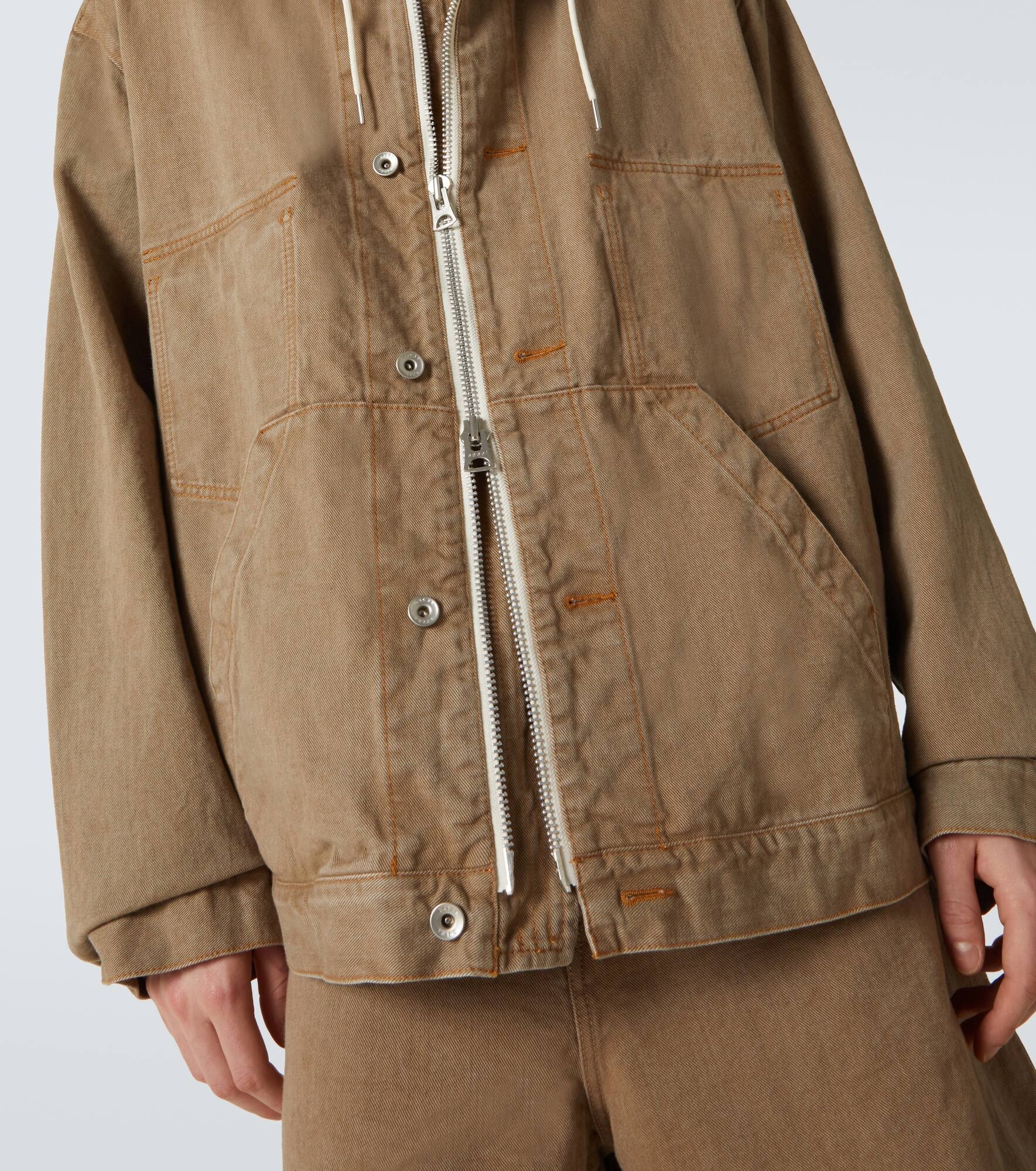 Hooded denim jacket - 6