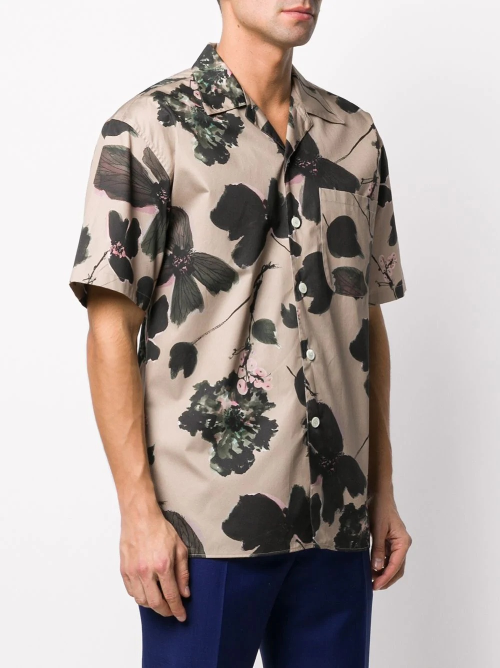 floral print short-sleeve shirt - 3