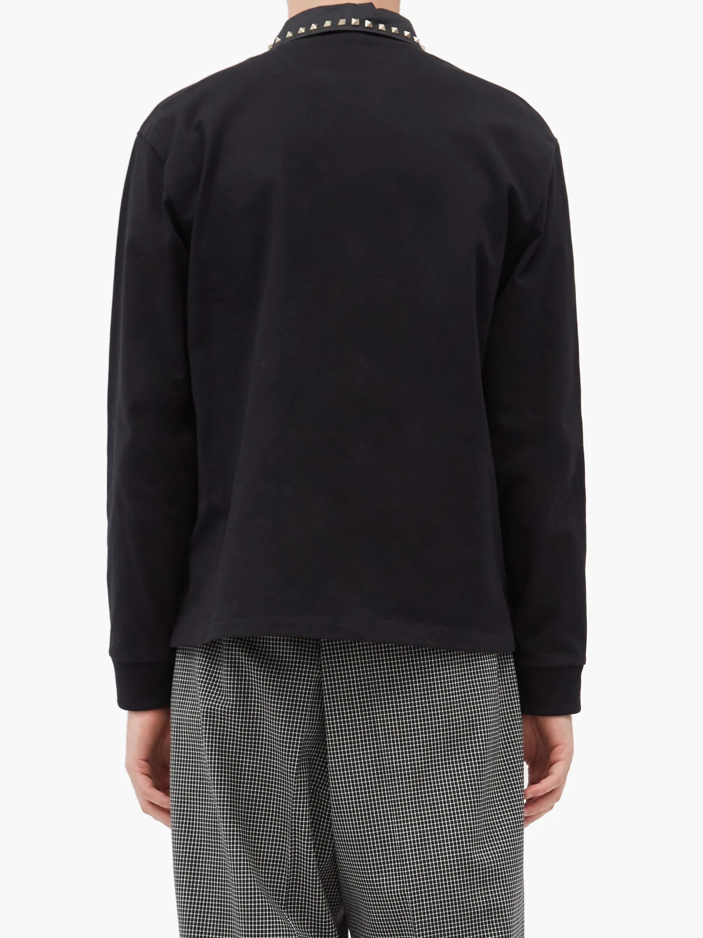 Rockstud cotton-piqué long-sleeved polo shirt - 5