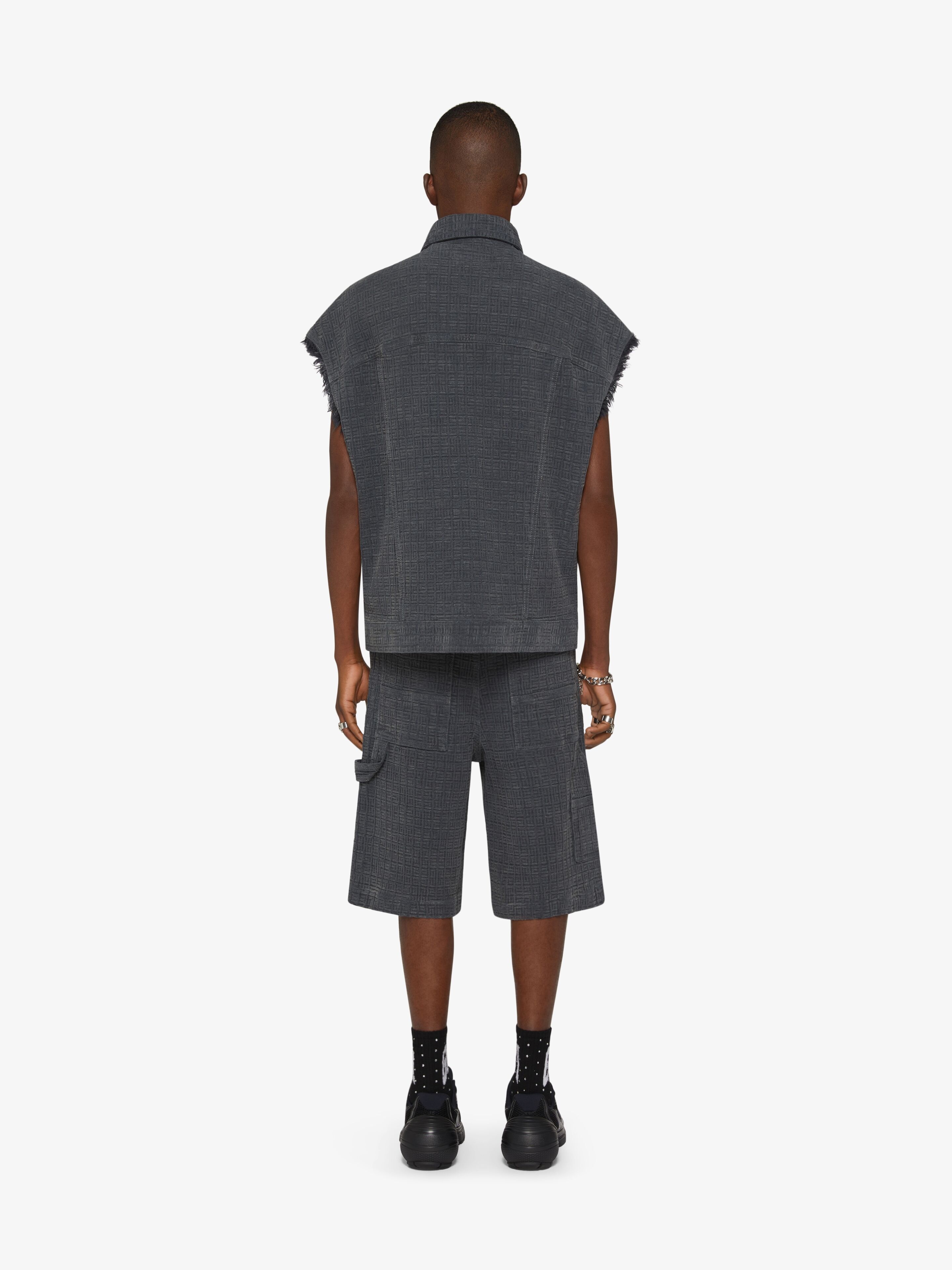 CARPENTER BERMUDA SHORTS IN 4G DENIM - 4