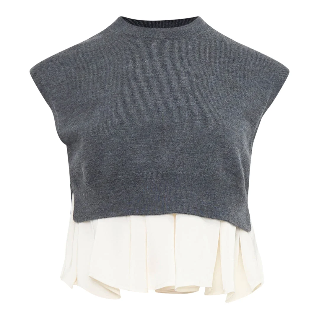 Ultrafine Merino Tank With Twill - 1
