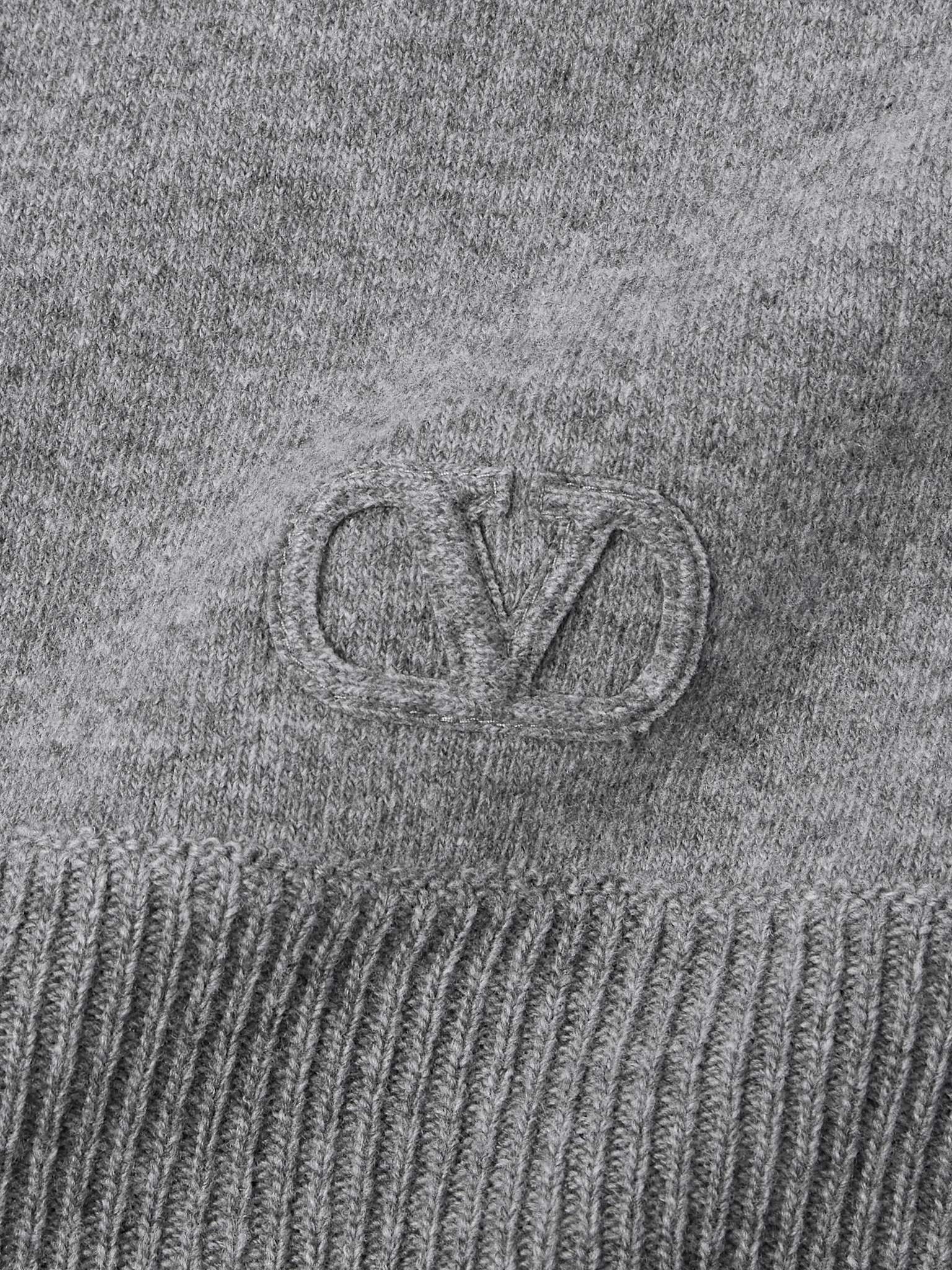 VLogo Logo-Appliquéd Stretch-Knit Sweater - 4