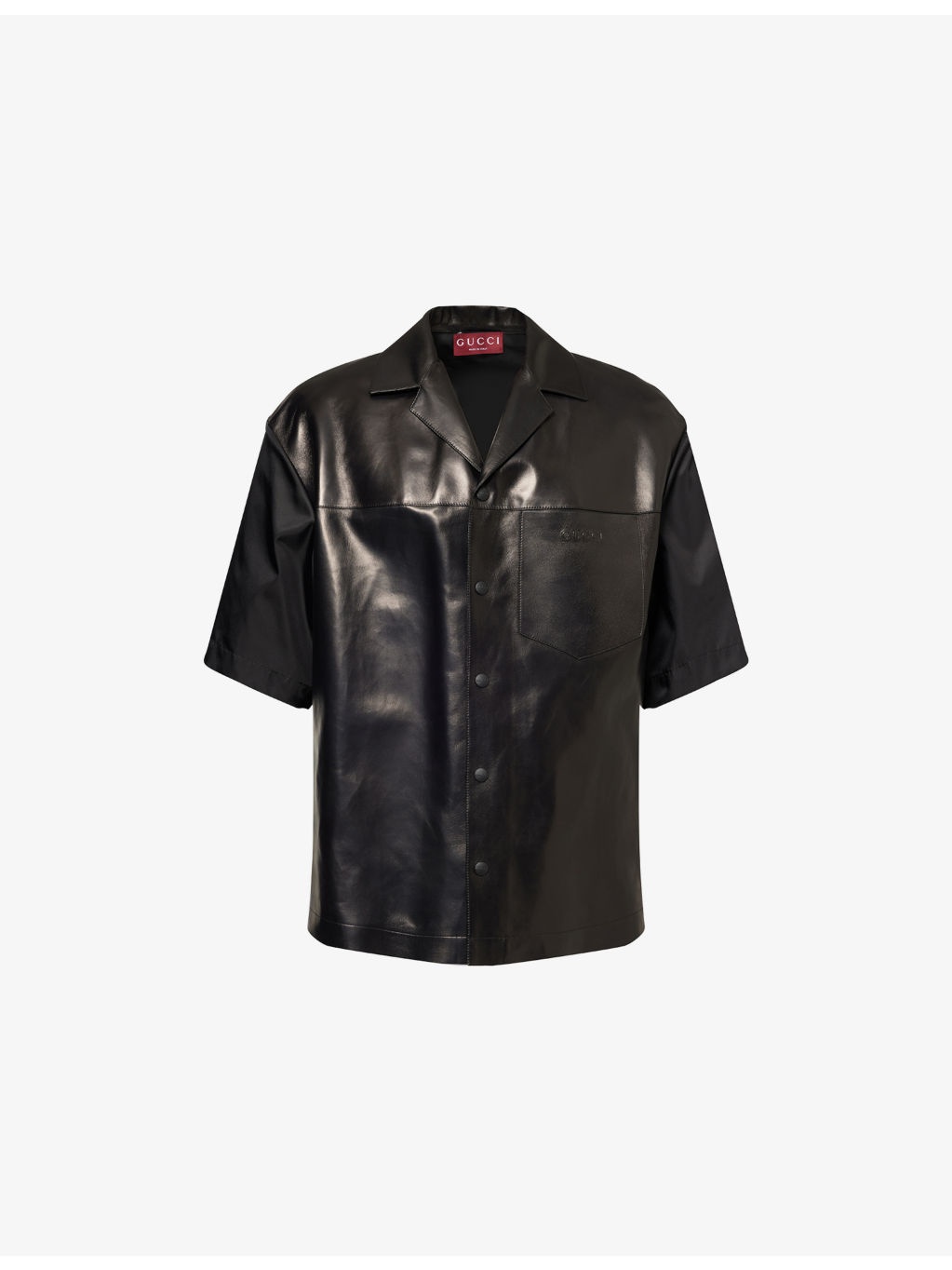 Logo-Embroidered Short-Sleeve Leather and Woven Polo Shirt - 1