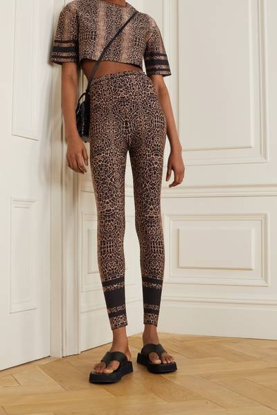 Alaïa Leopard jacquard-knit leggings outlook