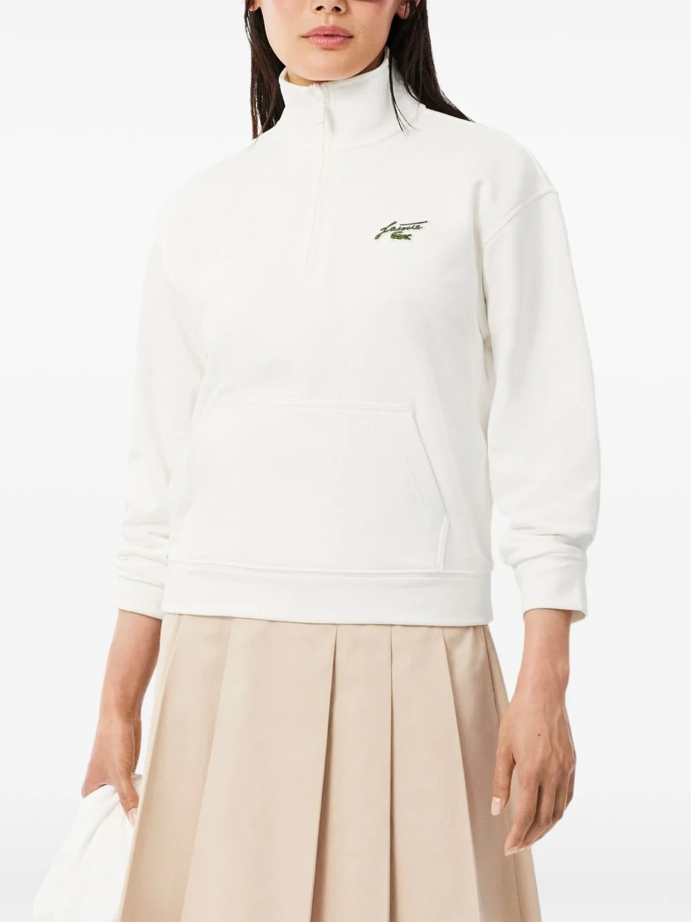 logo-patch half-zip sweatshirt - 1