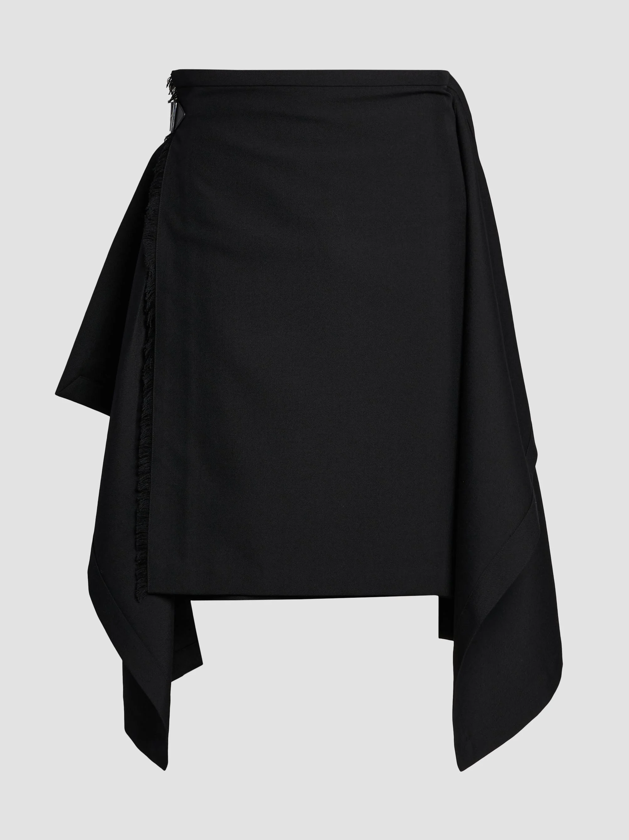 Men's Uniform Wool-Blend Wrap Skirt - Black - 1