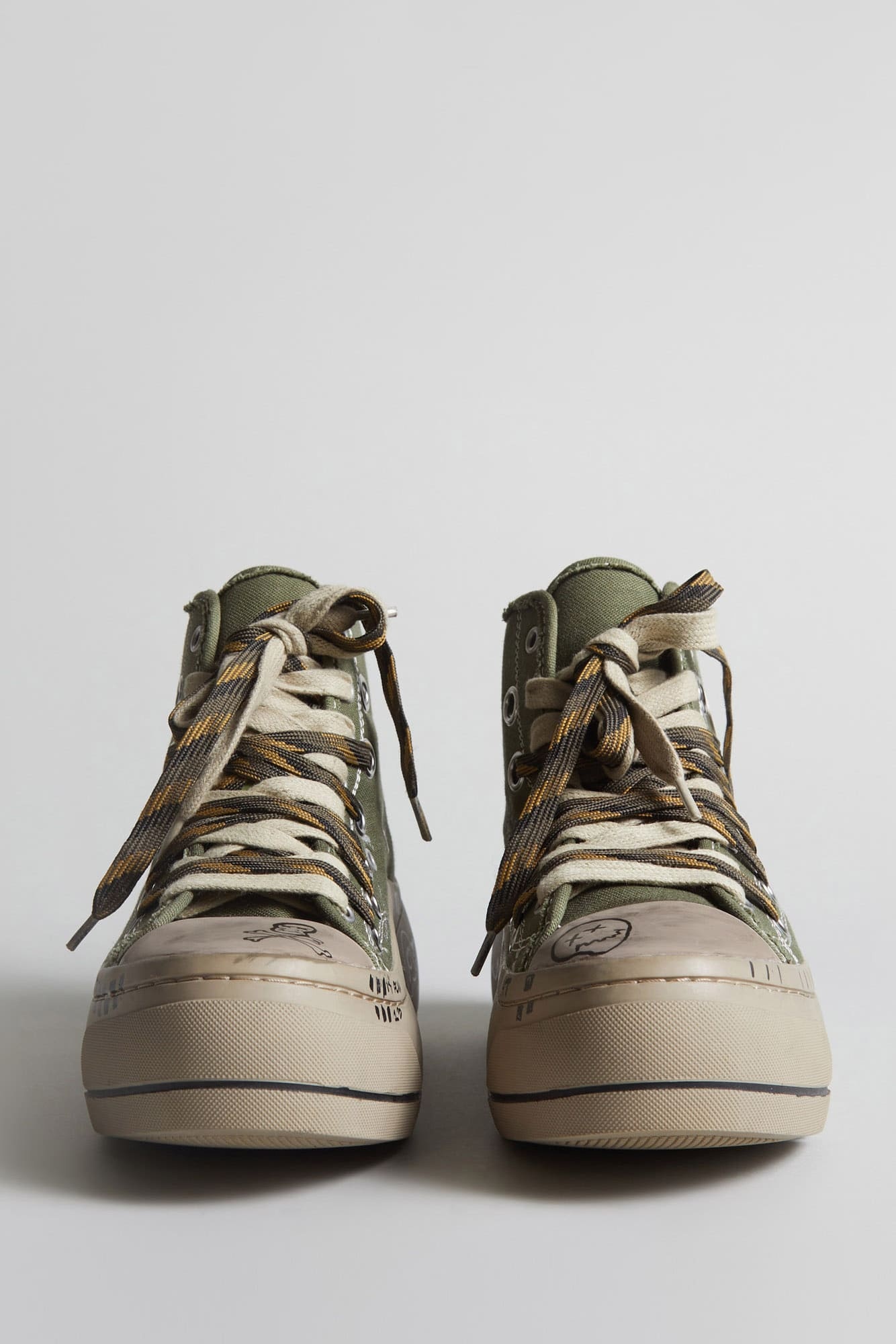 DOUBLE GROMMET KURT HIGH TOP SNEAKER - GRAFFITI OLIVE - 2