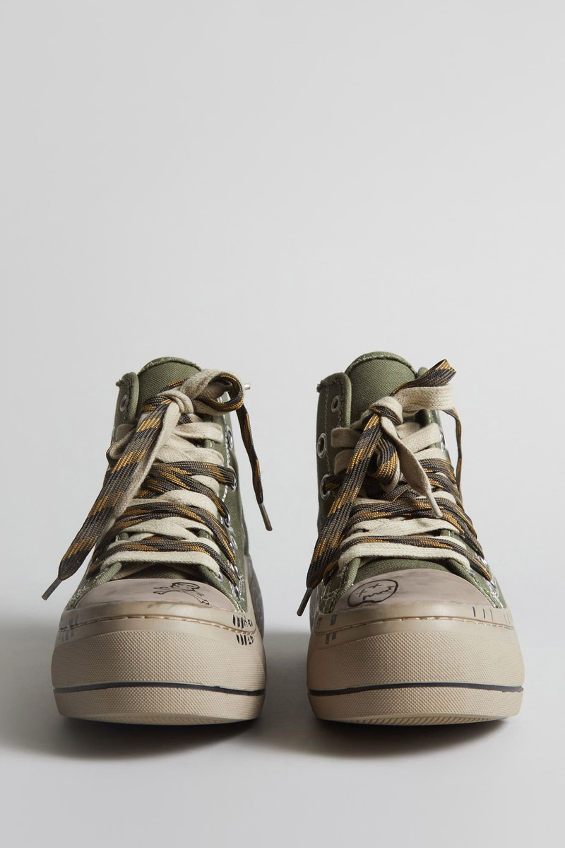 DOUBLE GROMMET KURT HIGH TOP SNEAKER - GRAFFITI OLIVE 2