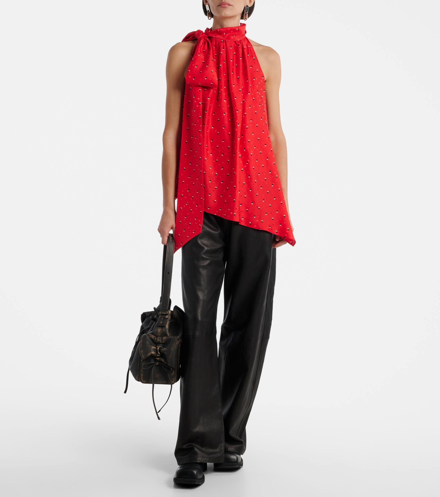 Sombana printed asymmetric silk top - 2