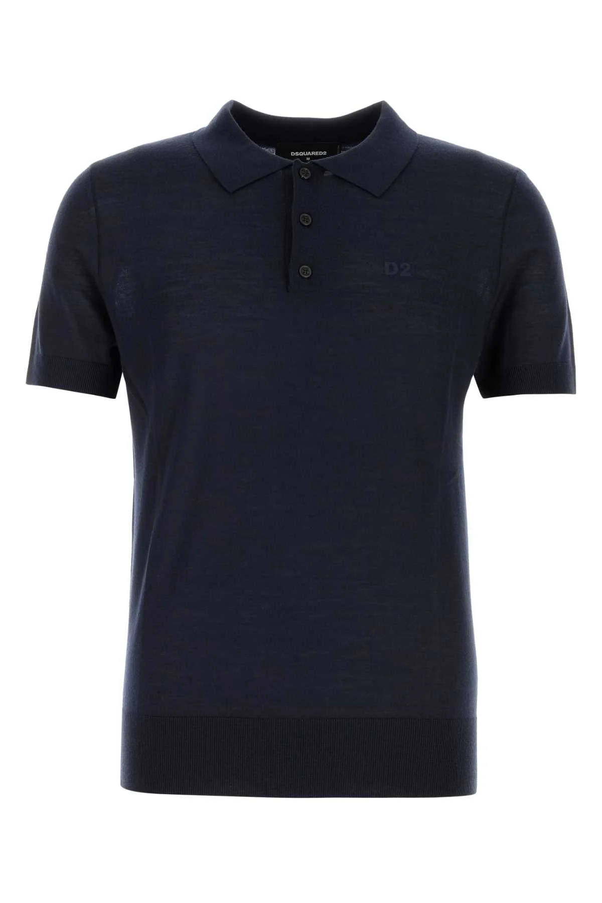 Dsquared Men Dark Blue Wool Polo Shirt - 1